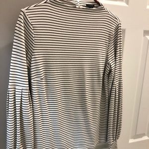 Striped bell sleeved top